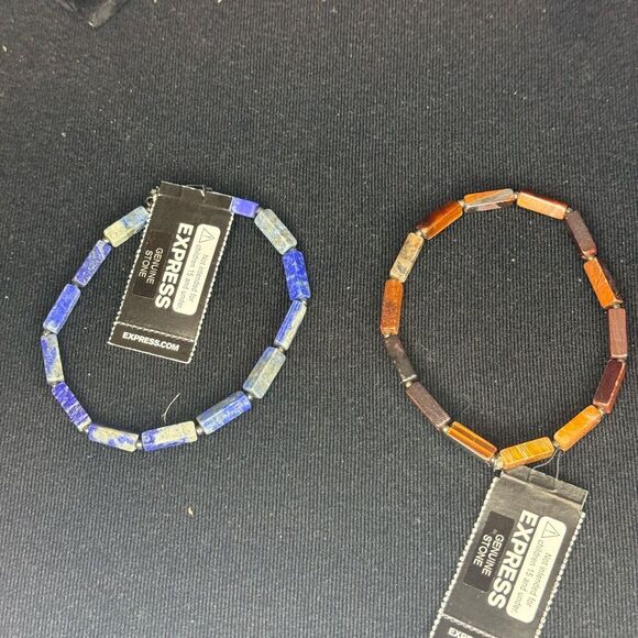 Express Stretch Brown Marbled Genuine Stone Bracelet - Picture 10 of 11